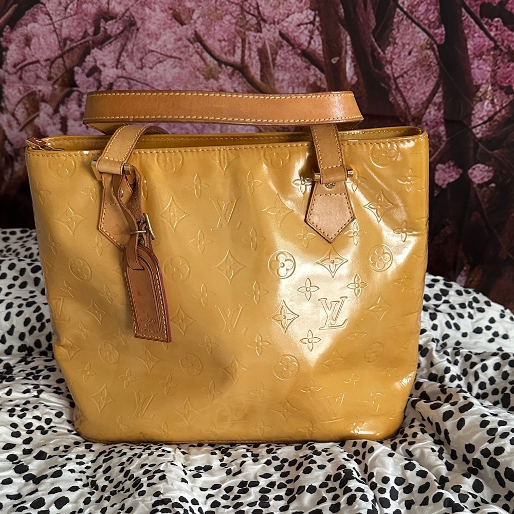 Louis Vuitton Yellow Vernis Tote Bag